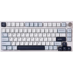 GK GAMAKAY TK75 HE Hall Effect Rapid Trigger mehāniskā tastatūra, magnētiskā slēdža tastatūra, Bluetooth/2.4GHz/Wired RGB PBT taustiņi, karsti maināma spēļu tastatūra (White Mercury Switch)