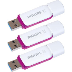 Philips Snow Edition Super Speed 3.0 USB Flash Drive 3X 64GB for PC, Laptop, Computer Data Storage, Read Speed up to 100MB/s