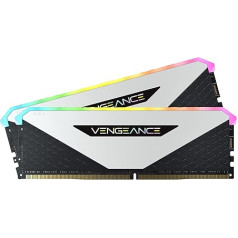 Corsair Vengeance RGB RT 64GB (2 x 32GB) DDR4 3200MHz C16 atmiņa (dinamiskais RGB apgaismojums, optimizēta AMD 300/400/500 sērijai, Intel 300/400/500 sērijai), balta