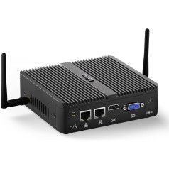 Baieyu Mini dators bez ventilatora Windows 10 Pro ar Celeron J4125 Mini industriālais dators 8GB DDR4-RAM 256GB SSD Mini dators 4K HDMI/VGA, Dual Band WiFi, BT 4.0, Mini PC bez ventilatora