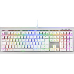 Sharkoon Skiller SGK40 White, RGB spēļu tastatūra, mehāniskā, Huano sarkana