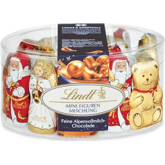 Lindt šokolādes mini figūriņu maisījums, 200 g, smalkāko Alpu piena šokolādes mini maisījums, šokolādes dāvana Ziemassvētkiem, Ziemassvētku šokolāde