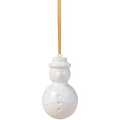 like. by Villeroy & Boch Winter Glow Ornament Sniegavīrs, Ziemassvētku rotājums no augstas kvalitātes porcelāna, eglīšu rotājums, 4,5 x 4,5 x 8 cm