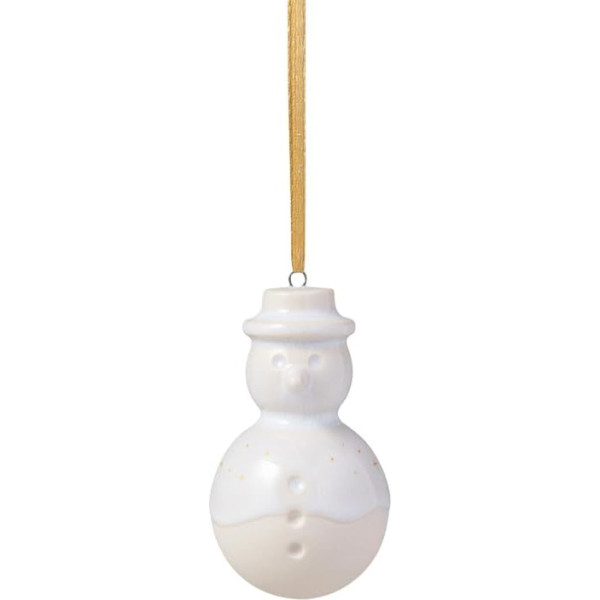 like. by Villeroy & Boch Winter Glow Ornament Sniegavīrs, Ziemassvētku rotājums no augstas kvalitātes porcelāna, eglīšu rotājums, 4,5 x 4,5 x 8 cm