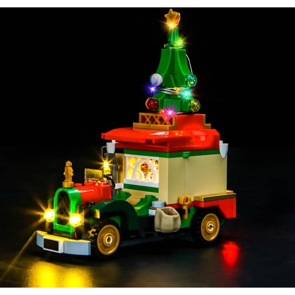 LocoLee Gaismas komplekts, kas saderīgs ar Lego Santa Claus Lego Van, tikai gaismu komplekts - bez modeļa, Gaismas apgaismojuma komplekts, saderīgs ar Lego Santa's Delivery Truck 40746