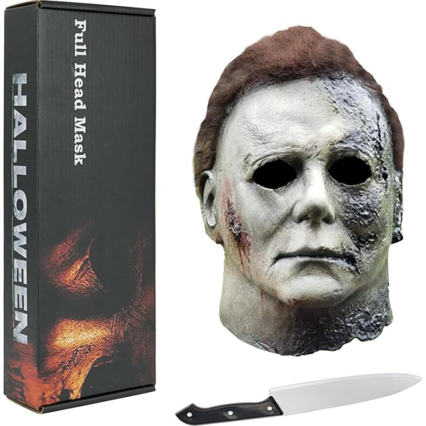 Xambop Michael Myers maska Pilna galvas šausmu melnā lateksa maska Kostīms rekvizīti