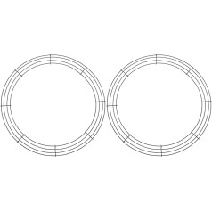 Cabilock 2 Ziemassvētku vainagi, kas izgatavoti no stieples Ziemassvētku dekorēšana Vainags Tukšs galda vainags Metāla stiepļu vainagu gredzeni Metāla vainagu rāmja stiepļu gredzens amatniecībai Vainagu rāmja ziedi Dzelzs stieple
