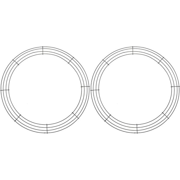 Cabilock 2 Ziemassvētku vainagi, kas izgatavoti no stieples Ziemassvētku dekorēšana Vainags Tukšs galda vainags Metāla stiepļu vainagu gredzeni Metāla vainagu rāmja stiepļu gredzens amatniecībai Vainagu rāmja ziedi Dzelzs stieple