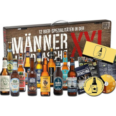 KALEA Männerhandtasche XXL l Bierset mit 12 x 0,33l Bierspezialitäten l Bier Tasting zu Hause für alle Fans von verschiedenen Biersorten | Geschenk für Männer und Frauen