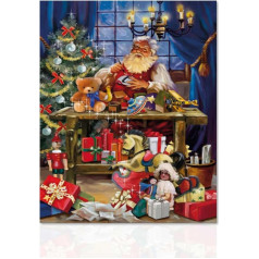 Moderner Druck zum Aufhängen an der Wand Santa Claus - Wandbild Weihnachtsdekoration Wanddekoration für Wohnzimmer Büro Weihnachten 40x60cm