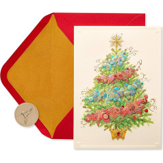 Papyrus Weihnachtskarten in Box mit Umschlägen, Frieden und Glück, Weihnachtsbaum (12 Stück)