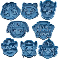 Cuticuter Paw Patrol Pack Cookie Cutter, zils, 16 x 14 x 1,5 cm, 8 gab. iepakojumā