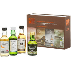 Peated Malts of Distinction | Malts Whisky Geschenkset | Mit Bowmore, Laphroaig, Connemara, the Ardmore | 4 Miniaturen x 50ml