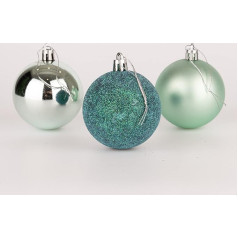 50mm / 12gab Shatterproof tirkīza Ziemassvētku Baubles Ziemassvētku eglīšu rotājumi Bauble Ornaments Baubles Ziemassvētku rotājumi Svētku rotājumi Shiny Matte Glitter