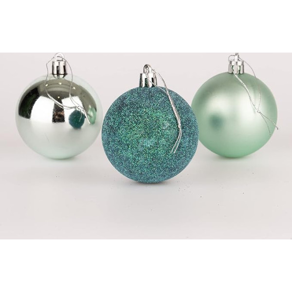 50mm / 12gab Shatterproof tirkīza Ziemassvētku Baubles Ziemassvētku eglīšu rotājumi Bauble Ornaments Baubles Ziemassvētku rotājumi Svētku rotājumi Shiny Matte Glitter