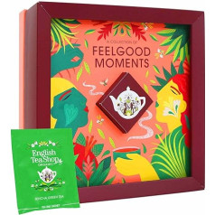 ETS tējas dāvanu kaste Feelgood Moments | Premium tējas dāvanu komplekts ar 4 x 8 ājurvēdas tējas šķirnēm | Tējas komplekts dzimšanas dienai, Ziemassvētkiem, Lieldienām | Bioloģiska tēja | 32 tējas maisiņi