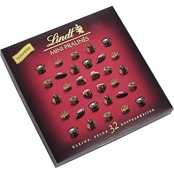 Lindt Mini Pralinés Noirs, tumšā šokolāde, 32 šokolādes konfektes, neliela šokolādes dāvana, 158 g