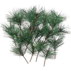 PATIKIL Künstliche grüne Kiefernnadeln, 24er Pack Zweige kleine Zweige Stiele Picks für Weihnachtskranz Arrangement DIY Handwerk Hochzeit Party Zuhause, Stil 1