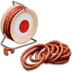 Wurstbaron® desu kabeļa spole, 3,5 m Krakovas stila desas, ar uzpildes iepakojumu, augstas kvalitātes un dūmu garšas, smieklīga dāvana, 2 x 240 g