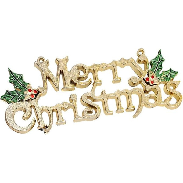 NT-ling Designs Merry Christmas Signs, Dekoratīvās Glitter karājas zīmes, Zelta Ziemassvētku vainags rotājumi, Piekaramie aksesuāri