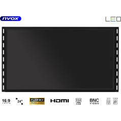 Atvērt rāmja LED skārienjūtīgais ekrāns 24 collas hdmi usb vga bnc 12v 230v full hd