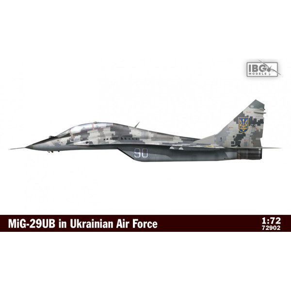 Ukrainas gaisa spēku lidmašīnas mig-29ub plastikāta modelis 1/72