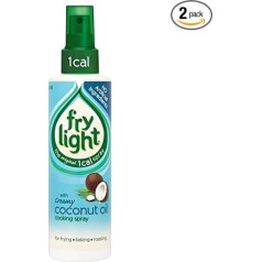 FryLight Kokosriekstu eļļas kulinārijas aerosols 2 x 190 ml - 1 kal. uz aerosola! Ēdiena gatavošanas eļļa ar zemu kaloriju daudzumu