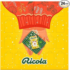 Ricola Adventes kalendārs 2024, 24 durvis ar dažādu Šveices garšaugu saldumu šķirņu maisījumu, ar un bez saldinātājiem, 1 x 360 g