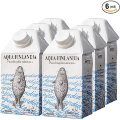 Bonne Aqua Finlandia klusais minerālūdens - svaigs dabīgs avota ūdens bez gāzētā dzeramā ūdens 500 ml iepakojumā (6 x 500 ml)