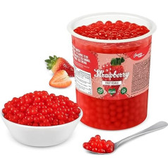 INSPIRE FOOD Bubble Tea Beads Strawberry для Bubble Tea, Popping Boba Beads, Tapioca Fruit Beads и Boba Beads - 100% веганские и безглютеновые, без искусственных красителей, 1 кг