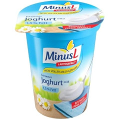 Minus L Jogurts ar zemu tauku saturu Maigs 1,5% bez laktozes 400 g [svaiguma garantija]