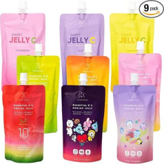 EVERYDAZE Konjac Jelly Drink 9 x 150 g paraugu komplekts Mazkaloriju augļu želejas bez cukura, ideāli piemērotas diabēta slimniekiem un veselībai, kas apzinās augļu garšu, piesātina un ir garšīga