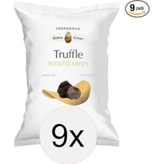 9 x Rubio Chips, Truffle Chips, Vegan, Gluten Free, Bulk Pack, Spanish Potato Chips Bags, Chip Bags, Snack, 125 g