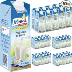 MinusL Milk H-Milk bez laktozes, 1,5% tauku, 1 litrs, 50 gab. iepakojumā+ pufai