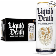 Liquid Death Mountain Water 0,5L dzērienu kannas (12 gab. iepakojumā)