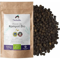 Melnie organiskie Kampotas pipari 100 g - Chabiothé - Pilngraudu produkti