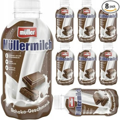 Müller Milk Chocolate Flavour Milk Chocolate Flavour Chocolate Milk (vienreizlietojamais) 400 ml x 8 pudeles ar Pufai Grocery [svaiguma garantija]