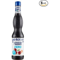 Fabbri Amarena Zero ķiršu sīrups | Fabbri sīrups bez cukura maisīšanai dzērienos, kā papildinājums ledum vai cepšanai un gatavošanai 6 x 560 ml + Italian Gourmet Polpa 400 g