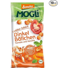 MOGLi Bioloģiskās Demeter speltas bumbiņas 10 gabalu iepakojumā (10 x 40) (tomāti un burkāni)