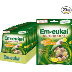 Em-eukal Gummidrops pretklepus maisījums ar C vitamīnu, augu svaigs, salds, 20 x 90 g