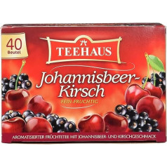 Teehaus upeņu ķiršu tējas maisiņš 3 x 90 g iepakojums