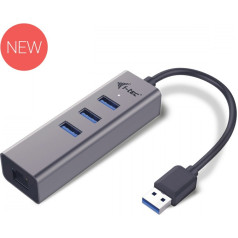 Usb 3.0 metalinis 3 prievadų koncentratorius su gigabitinio eterneto adapteriu