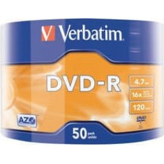 Dvd-r 16x 4.7gb 50p sp matēts sudraba iepakojums 43788