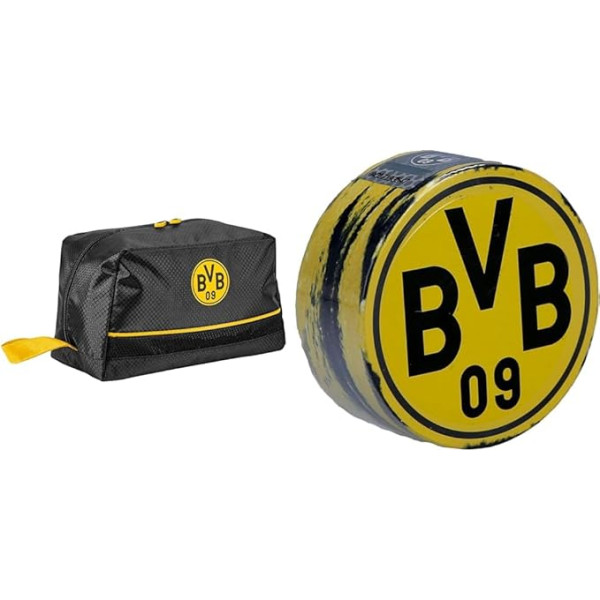 Borussia Dortmund Unisex pieaugušo BVB tualetes piederumu soma, fanu priekšmets, melna/dzeltena, melna, 27 x 14 x 16 cm