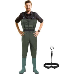 Ansobea Men's Waterproof Fishing Trousers Waterproof Waders Women 70D Nylon PVC Material Waders Neoprene for Fishing, Farms, Construction Work