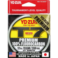 Yo-Zuri Unisex suaugusiųjų T7 Premium 200yd fluorokarboninė virvė Bespalvė