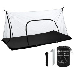 Benvo Treking Pole Tents Net Net Iekšējā telts ar labu ventilāciju Ultralight Trekker mugursomas telts 2 personām Vasaras telts ar ūdensizturīgu Oksfordas pamatni (210 x 120 x 110 cm)