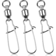 FUSIGO 30Pcs/Pack High Strength Barrel Swivel Makšķerēšana Snaps, Nerūsējošā tērauda lodīšu gultņu šarnīri ar Duo Lock Snaps Saltwater saldūdens 26lbs-176lbs