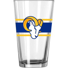 logobrands Los Angeles Rams Striped Pint Glass, 16 oz