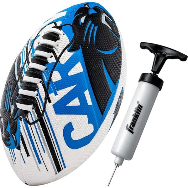 FQQF Franklin Sports NFL Carolina Panthers futbola bumba - Jauniešu mini futbola bumba - 8,5 collu futbola bumba - SPACELACE Easy Grip tekstūra - ideāli piemērota bērniem